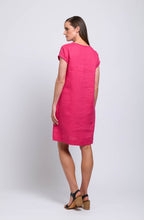 Pink Fringe Festival A Line Linen Dress