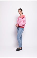 Pink Mix Checkmate Cardigan