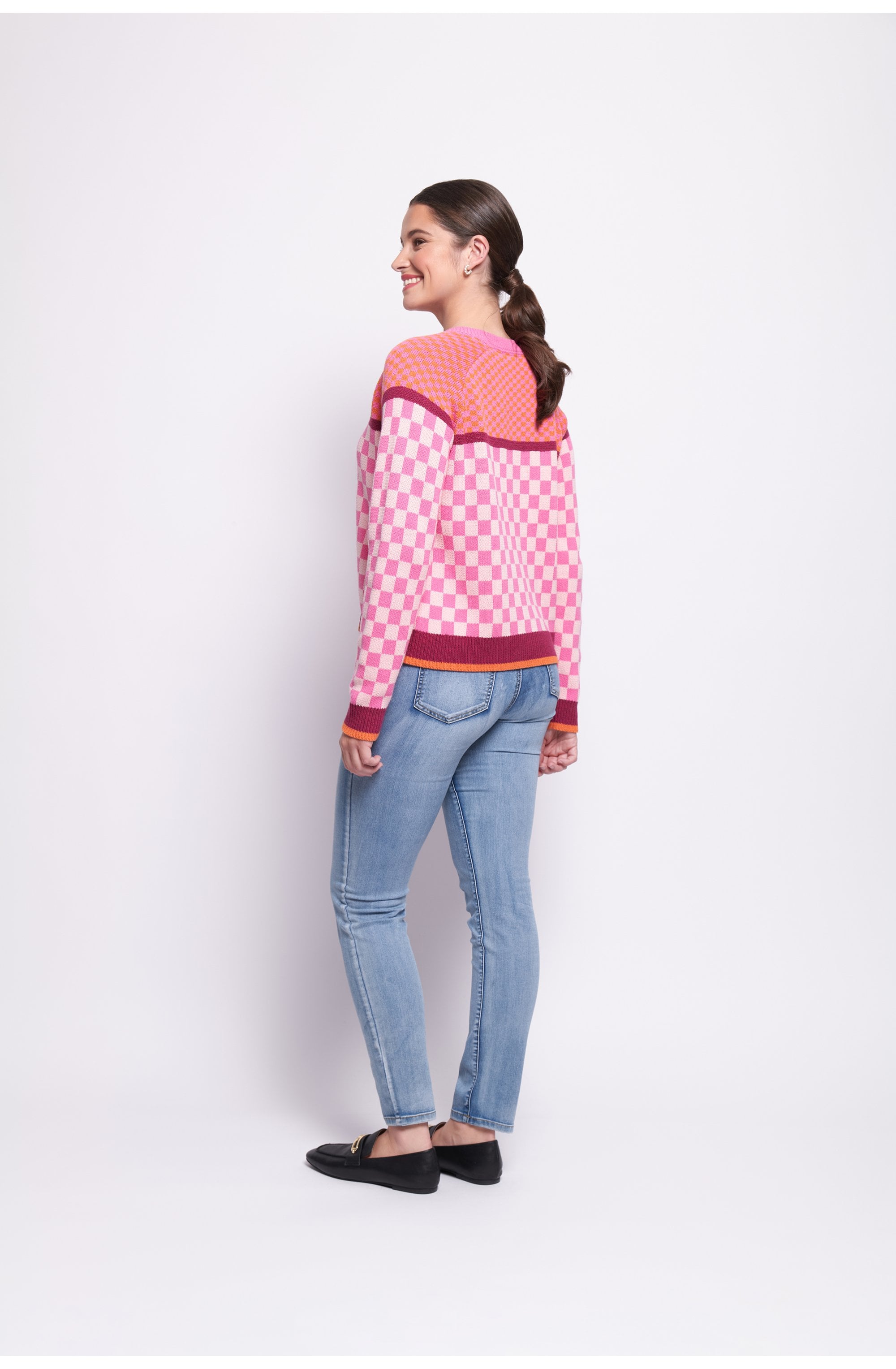 Pink Mix Checkmate Cardigan