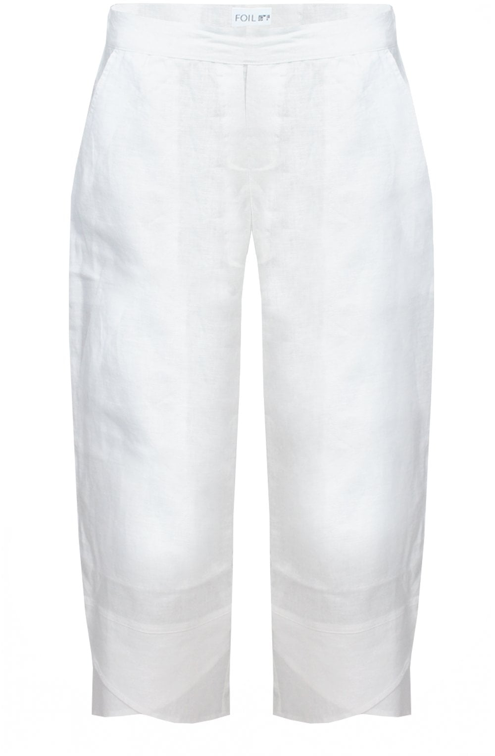 Point Break White Linen Crop Trousers