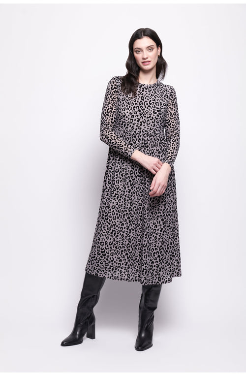 Roar Velvet Leopard Overlay Dress