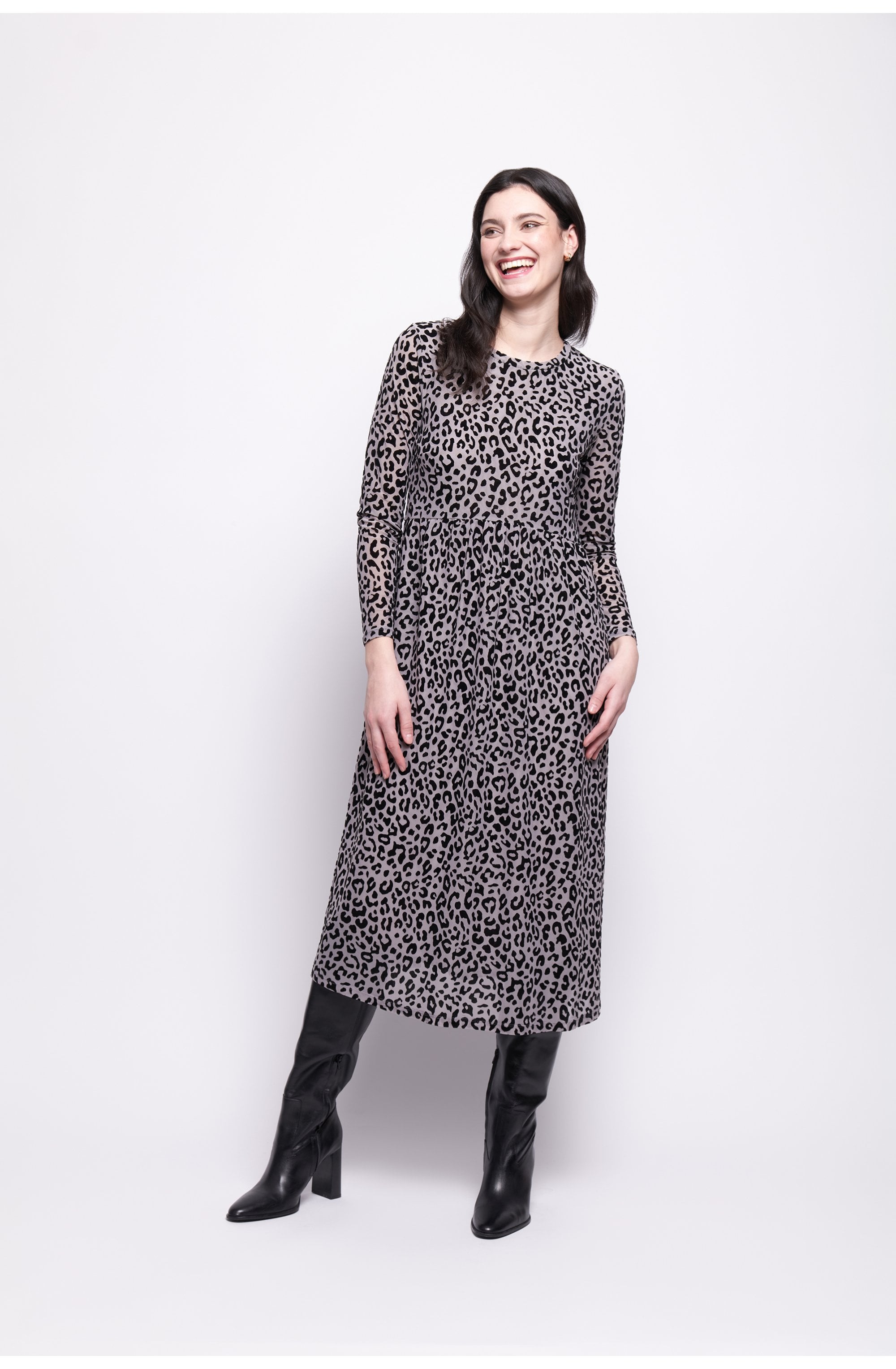 Roar Velvet Leopard Overlay Dress