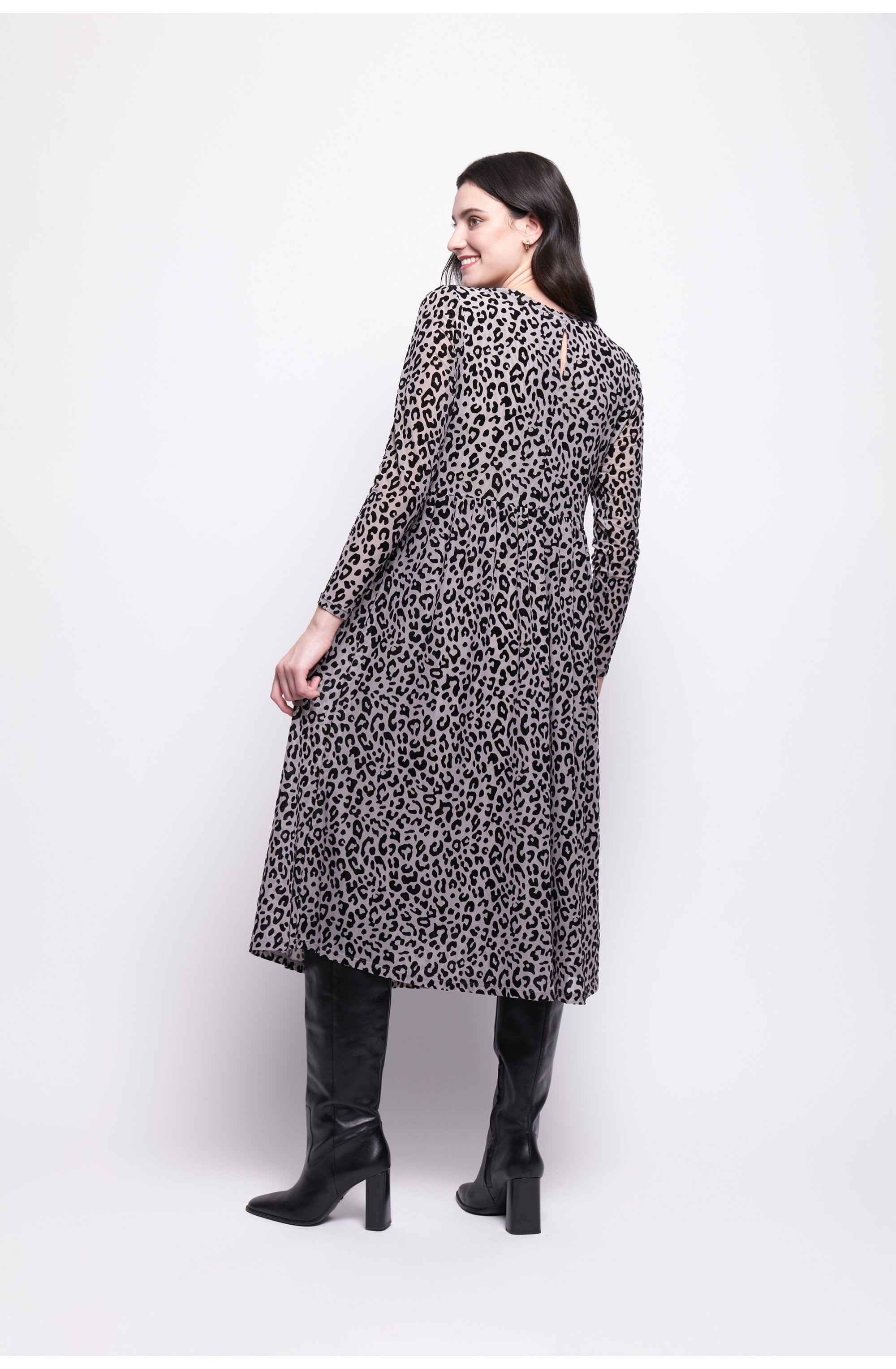 Roar Velvet Leopard Overlay Dress