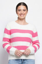 Thrift Pink and Pearl Top Bird Fluffy Yarn Jumper