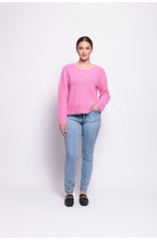 Thrift Pink Top Bird Fluffy Yarn Jumper