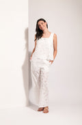 White Floral Broderie Anglaise Top