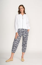 White Linen Bomber Jacket