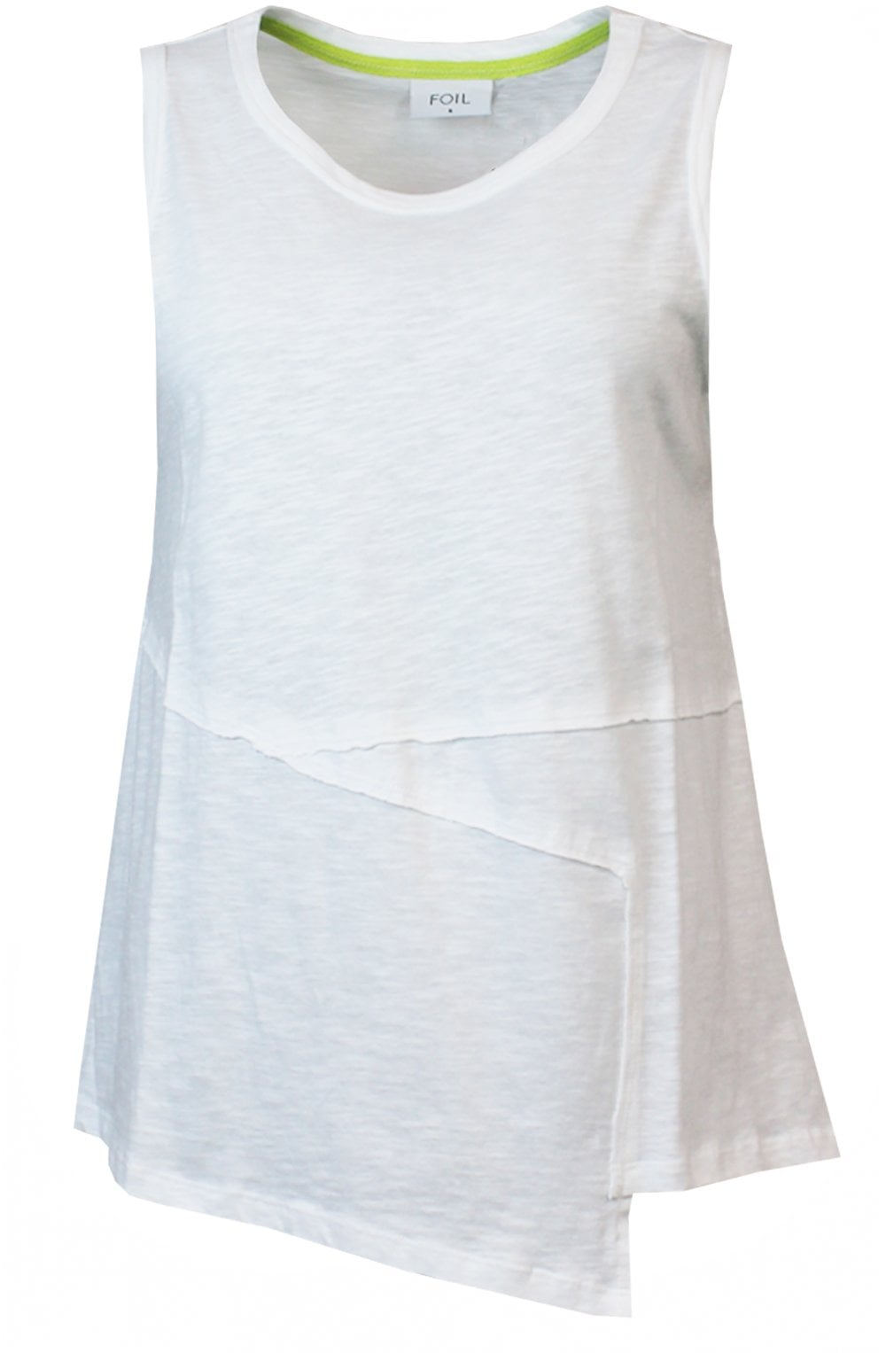 Wireless Asymmetric White Vest Top