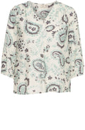 Agave and Frosty Green All Over Print Relaxed Blouse