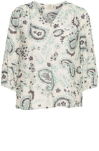 Agave and Frosty Green All Over Print Relaxed Blouse