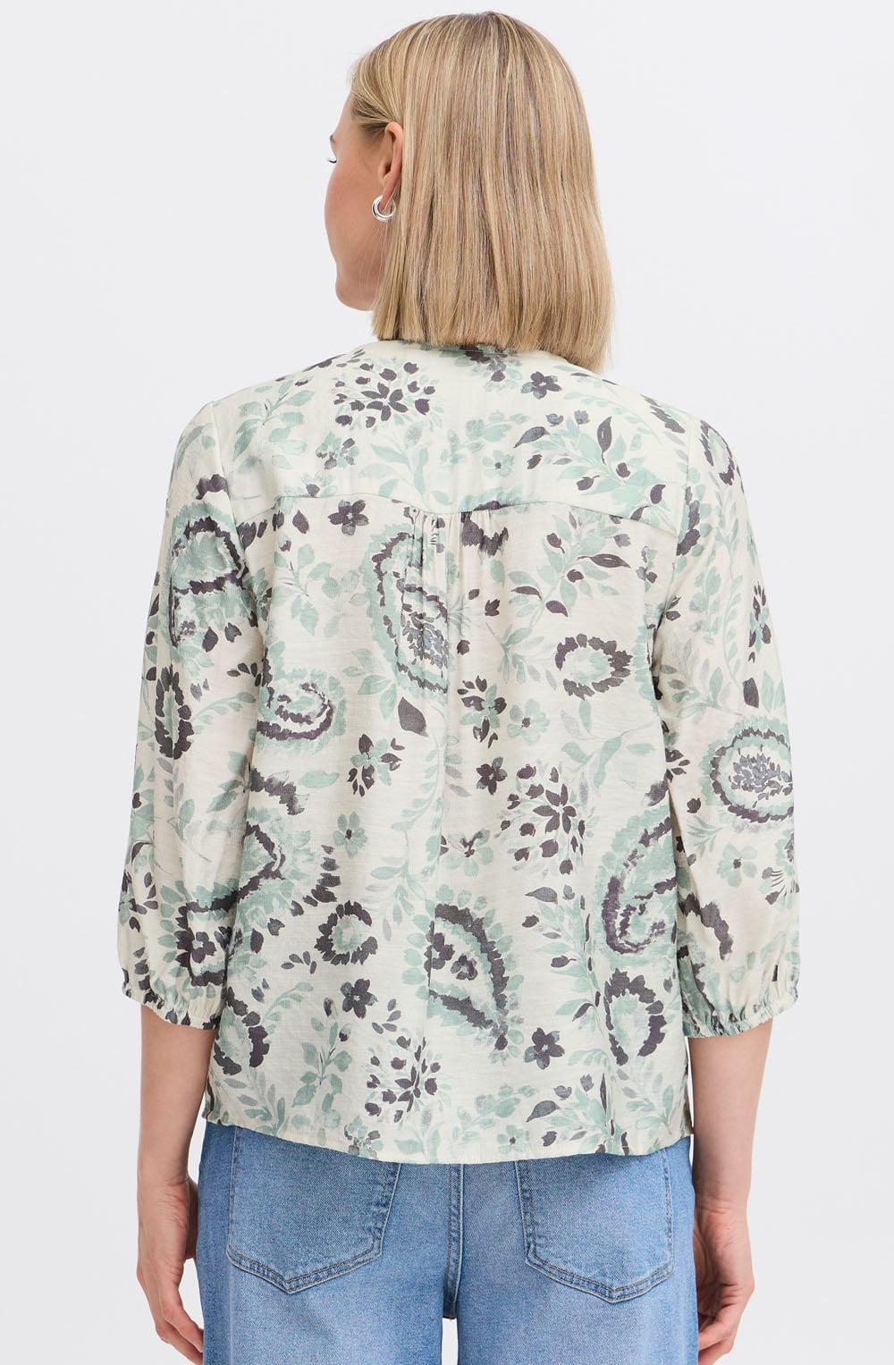 Agave and Frosty Green All Over Print Relaxed Blouse