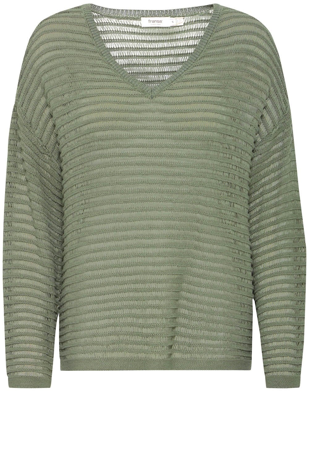 Agave Green Open Knit Pullover