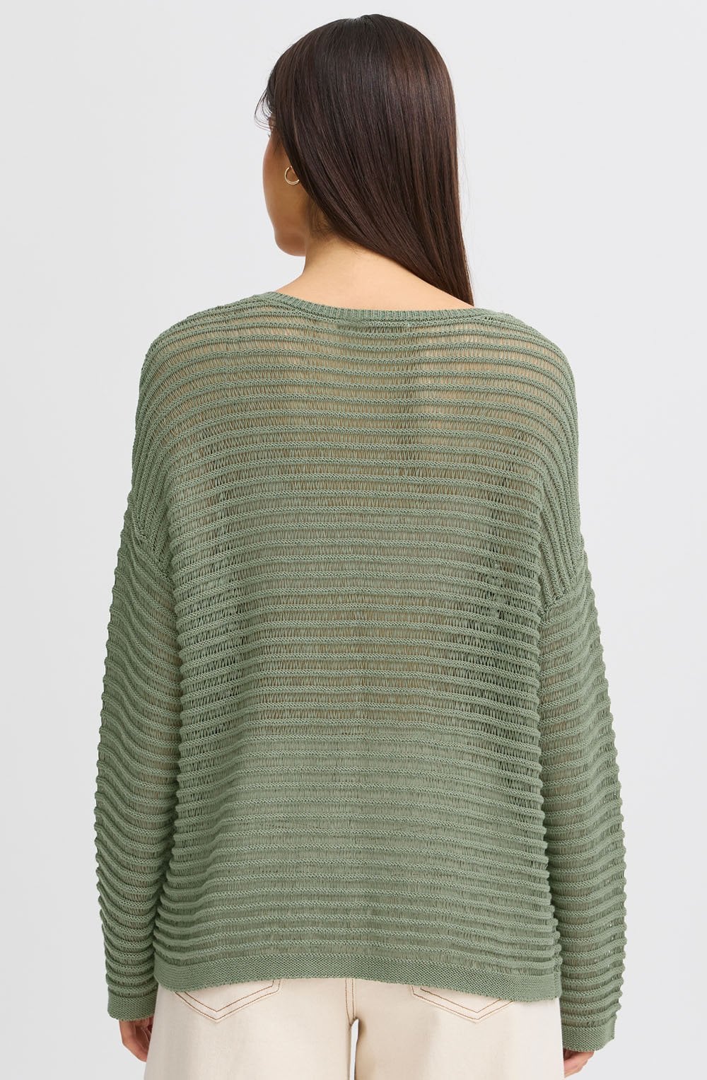 Agave Green Open Knit Pullover