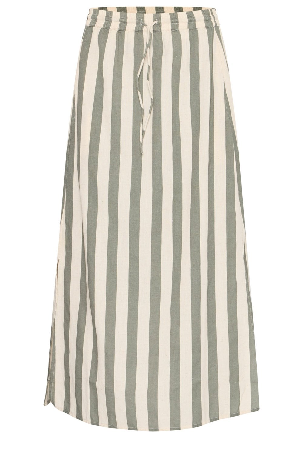 Agave Green Striped Linen Blend Skirt