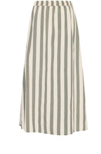 Agave Green Striped Linen Blend Skirt