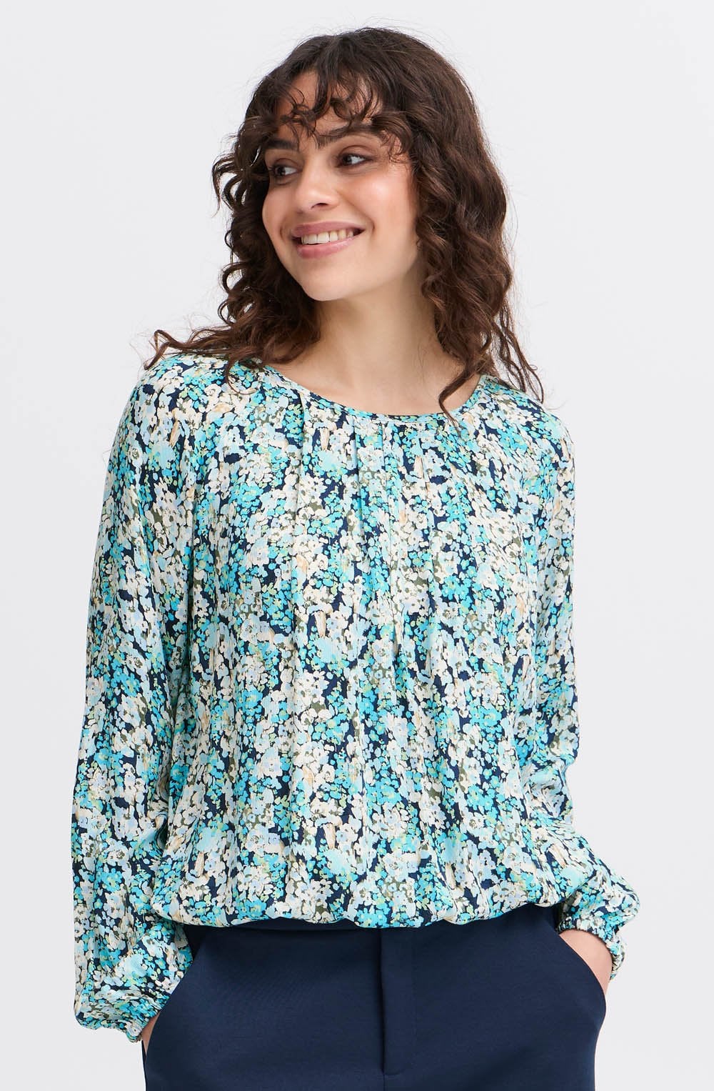 Bachelor Button Blue Floral Blouse