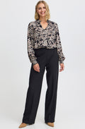 Black Abigail Wide Leg Trousers
