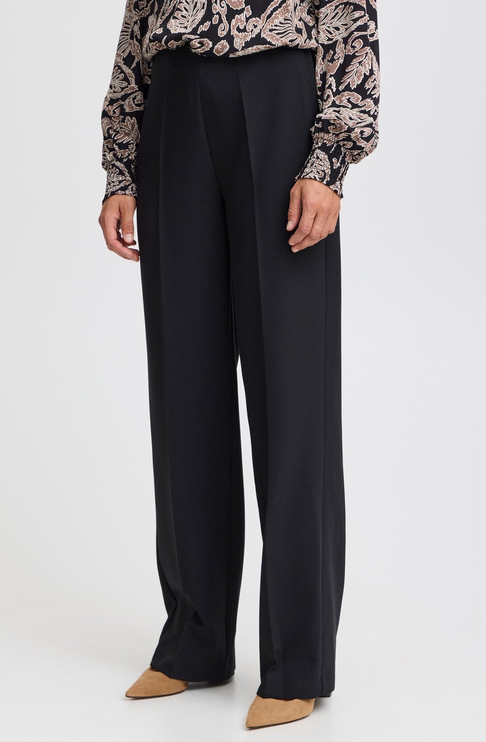 Black Abigail Wide Leg Trousers