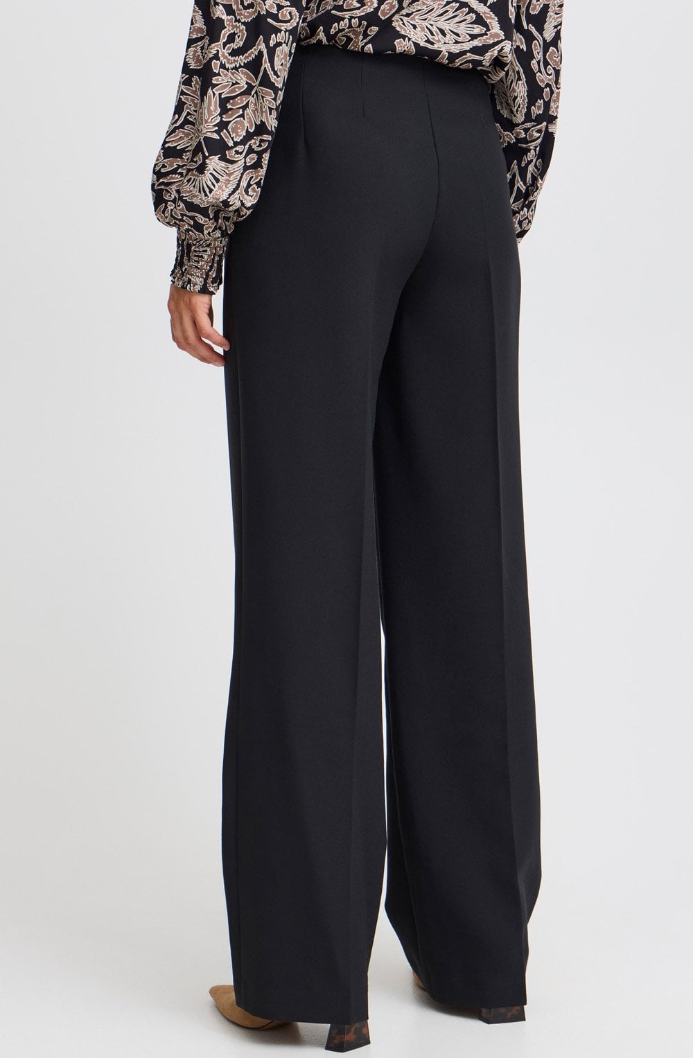 Black Abigail Wide Leg Trousers