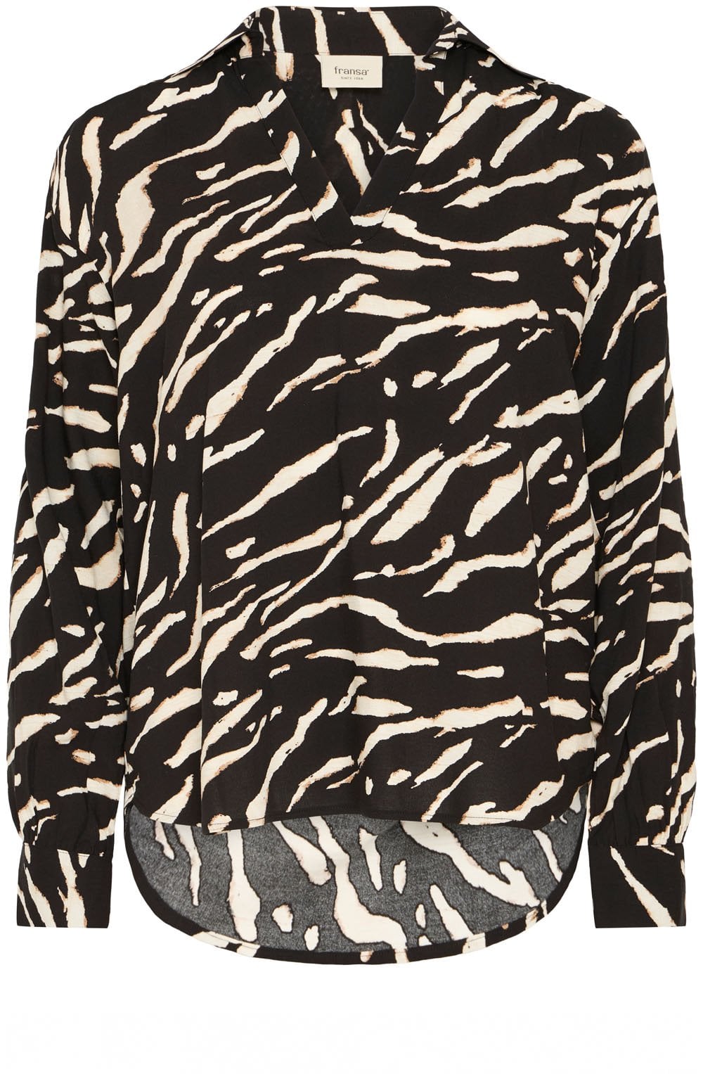 Black Bold Animal Print Blouse