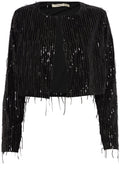 Black Feather Sequin Jacket