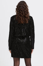 Black Feather Sequin Jacket