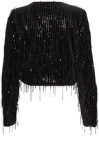 Black Feather Sequin Jacket