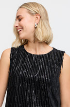 Black Feather Sequin Sleeveless Dress