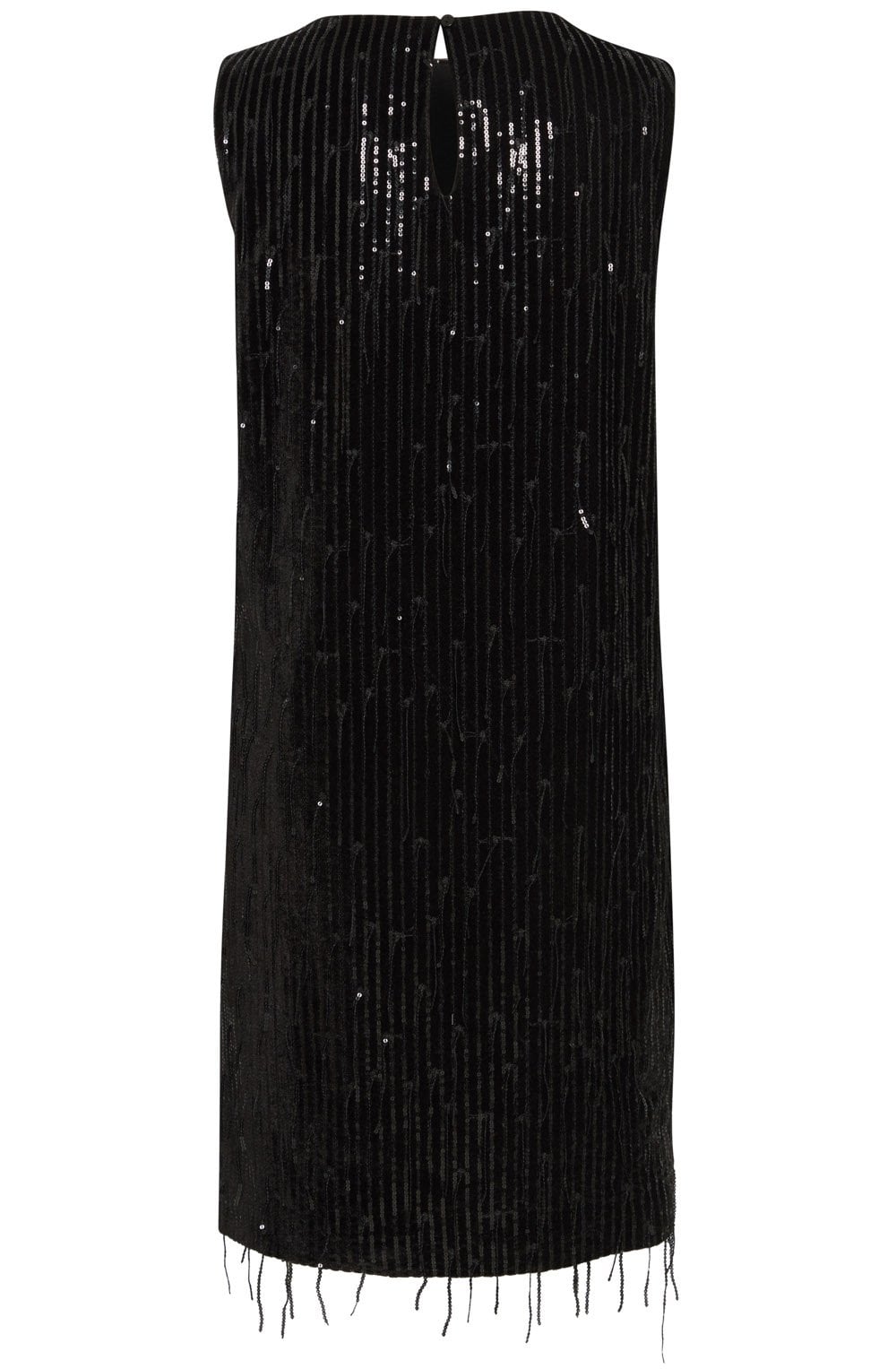 Black Feather Sequin Sleeveless Dress