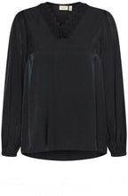 Black Lace Detail Satin Touch Blouse