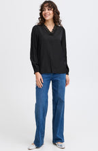 Black Lace Detail Satin Touch Blouse