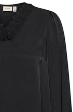 Black Lace Detail Satin Touch Blouse