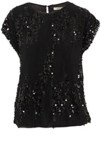 Black Layered Sparkle Top