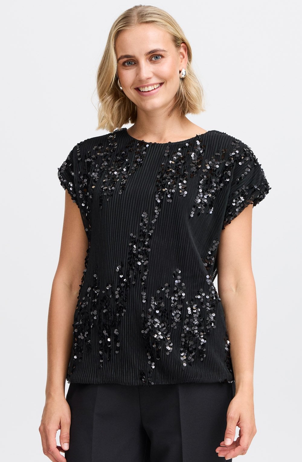 Black Layered Sparkle Top