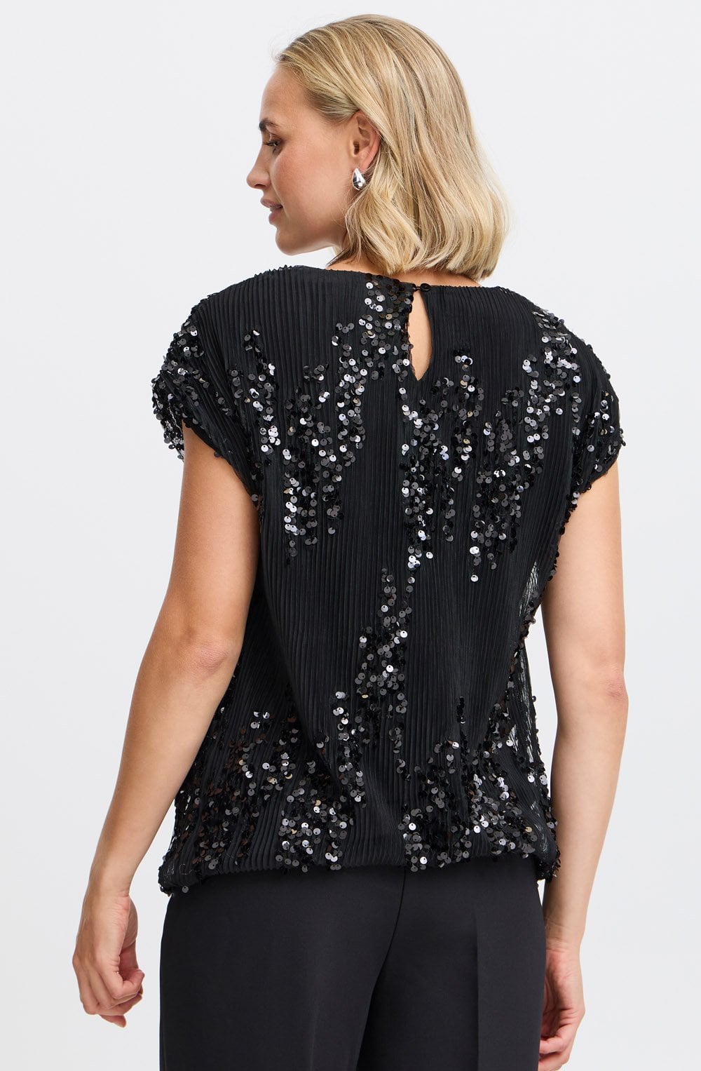 Black Layered Sparkle Top