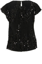 Black Layered Sparkle Top