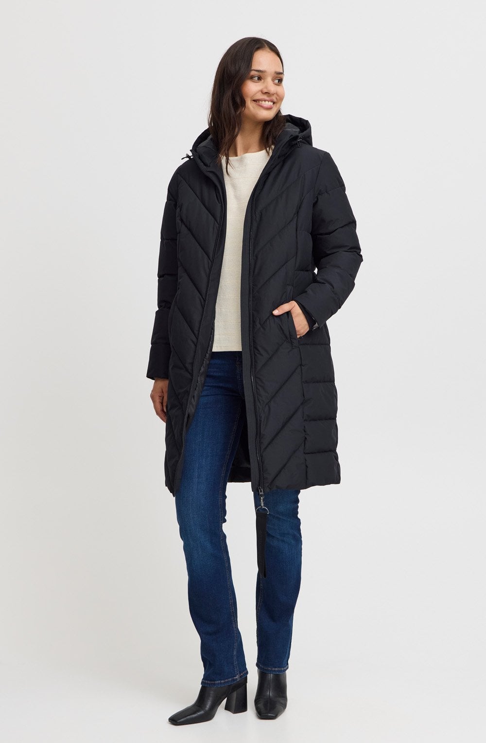 Black Maise Hooded Puffer Coat