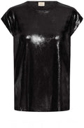 Black Metallic Shimmer Top