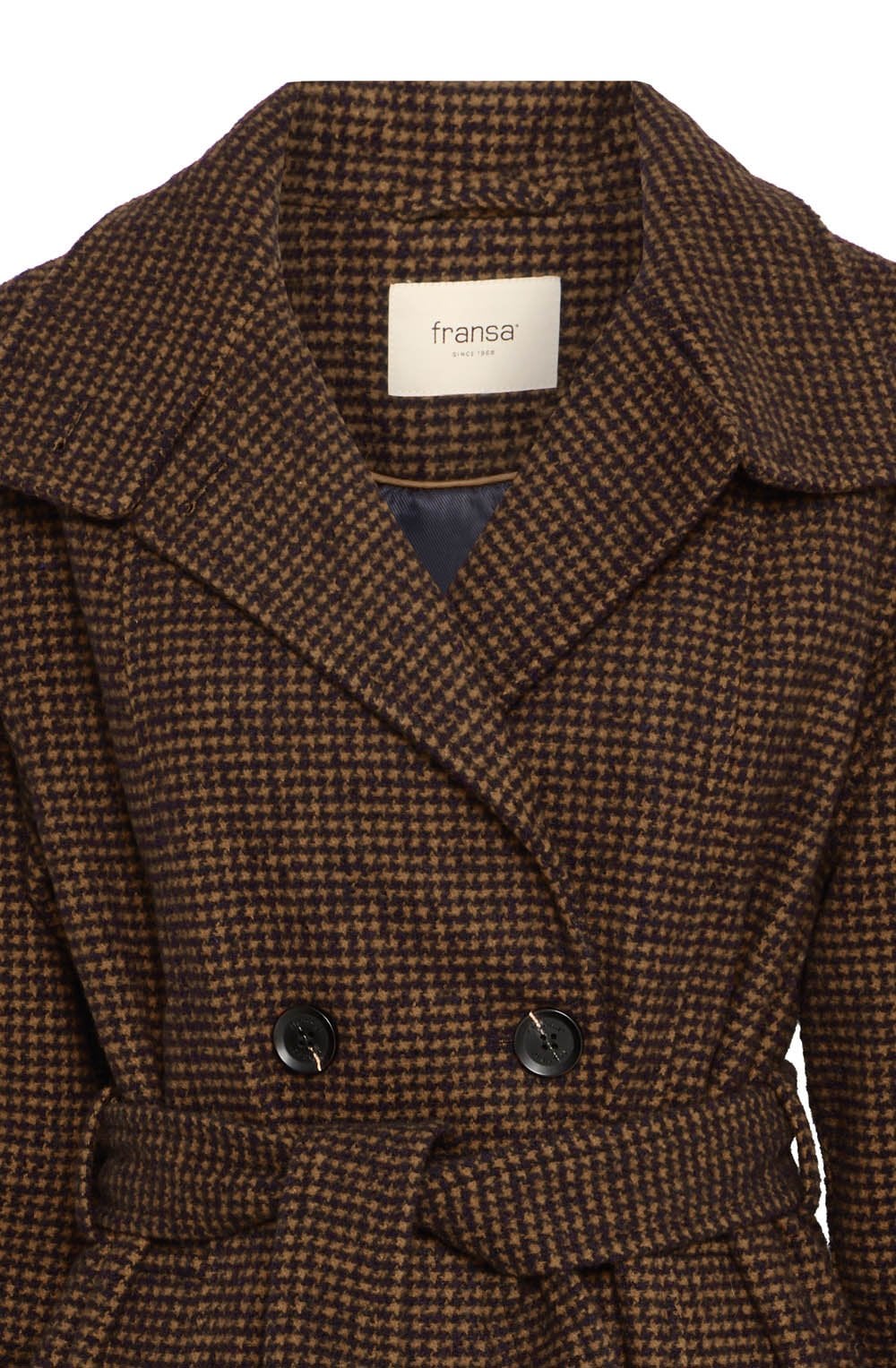 Black Mix Houndstooth Coat