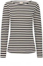 Black Mix Stripe Jersey Top