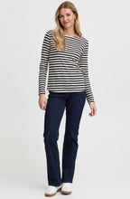 Black Mix Stripe Jersey Top