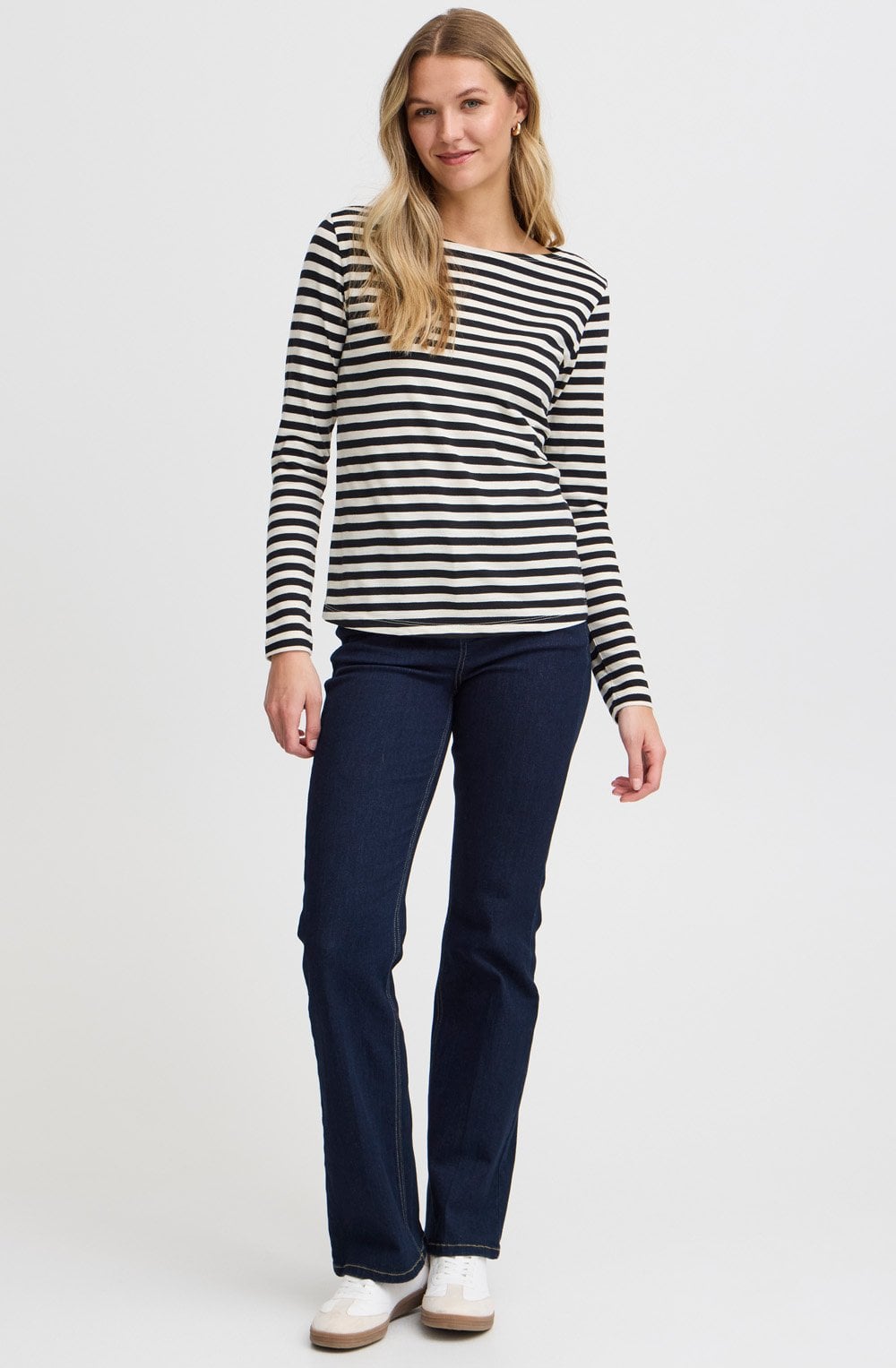 Black Mix Stripe Jersey Top