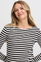 Black Mix Stripe Jersey Top