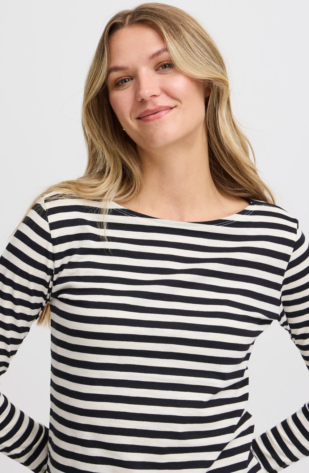 Black Mix Stripe Jersey Top
