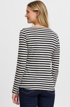 Black Mix Stripe Jersey Top