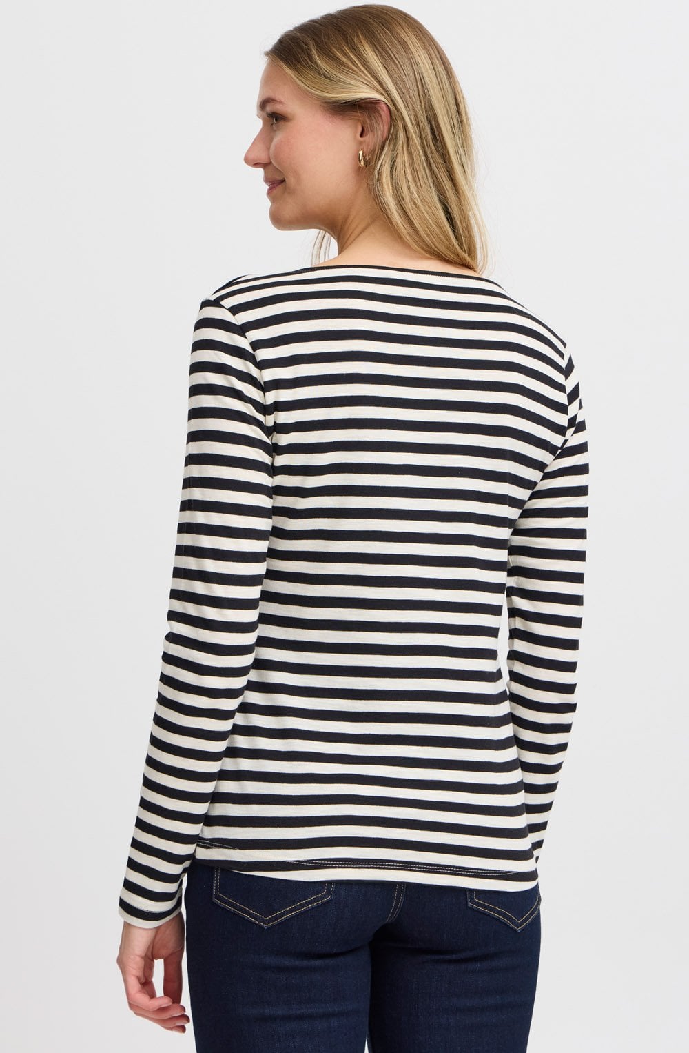 Black Mix Stripe Jersey Top