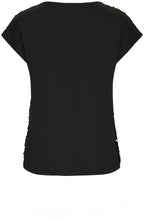 Black Sequin Front Short Sleeve Top