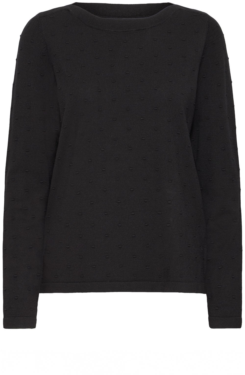 Black Textured Fine Knit Jumper