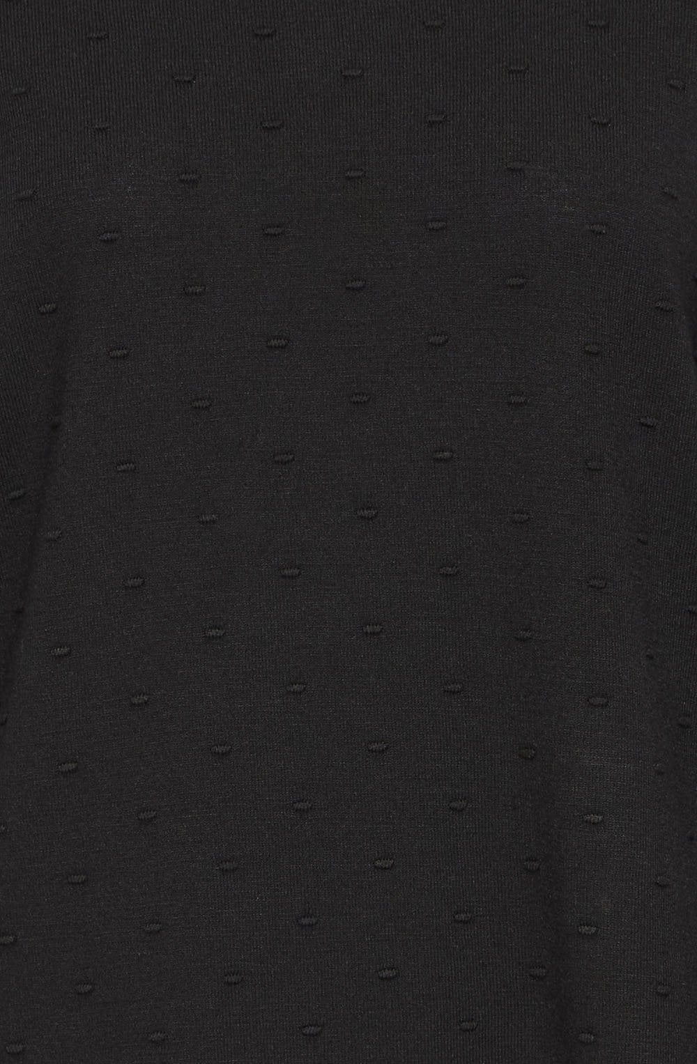 Black Textured Fine Knit Jumper