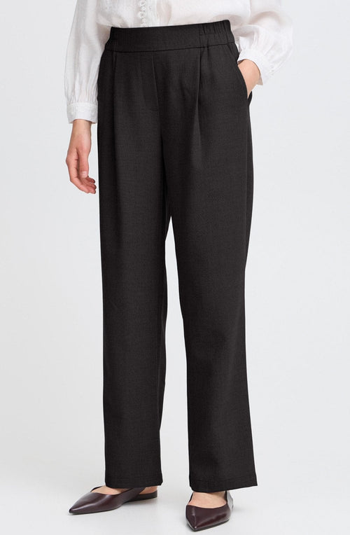 Black Wide Straight Leg Trousers